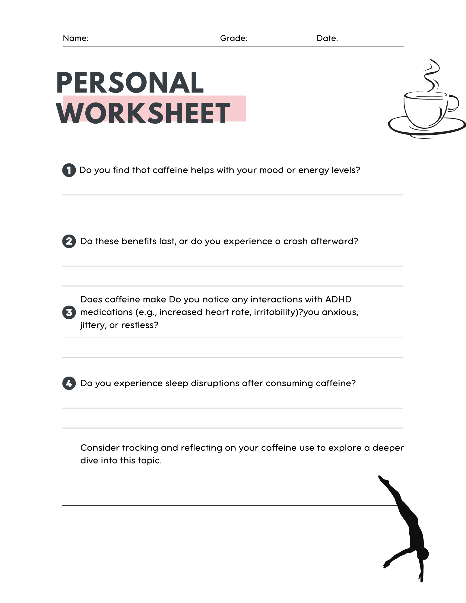 free coffee worksheet