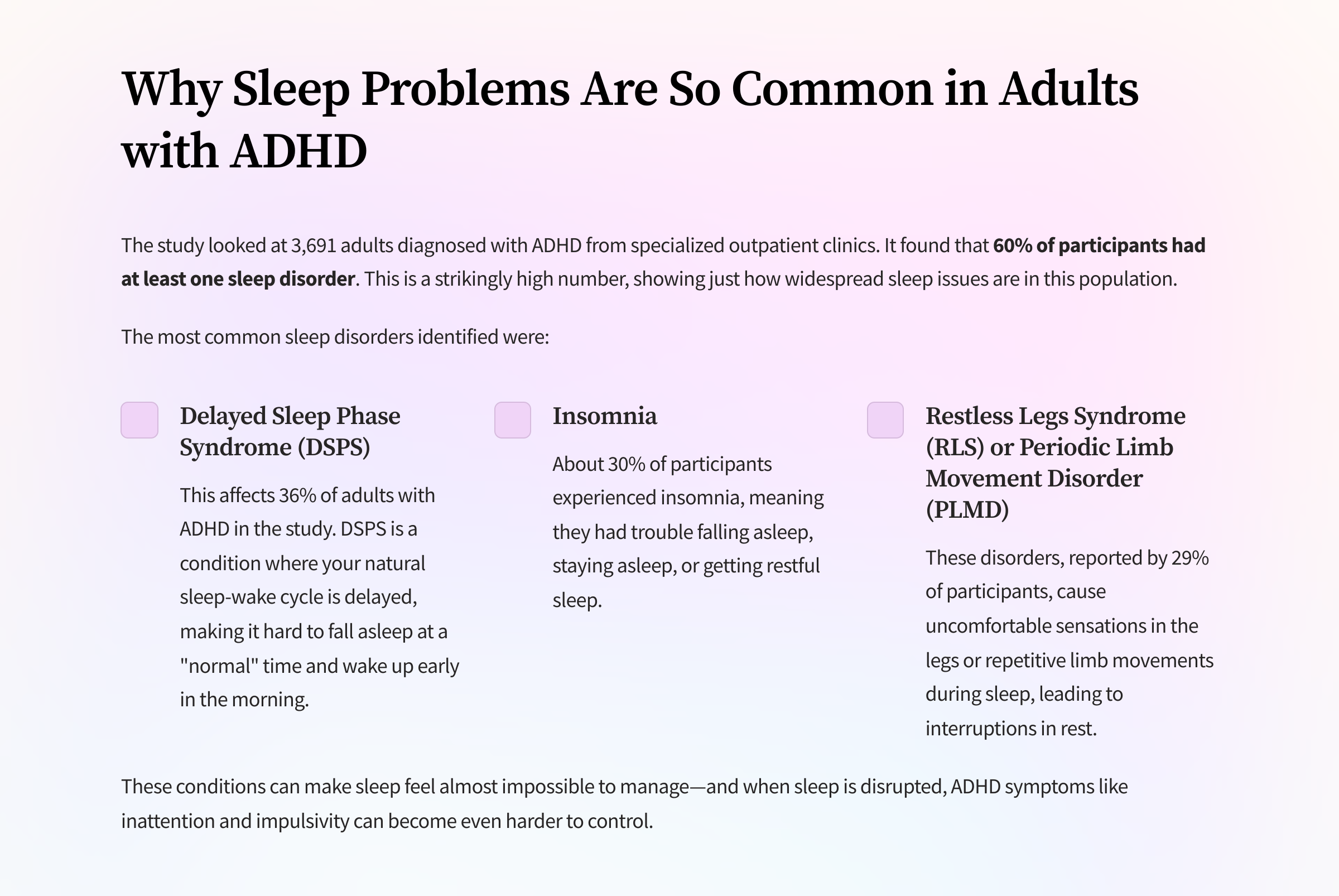 research on adhd and sleep